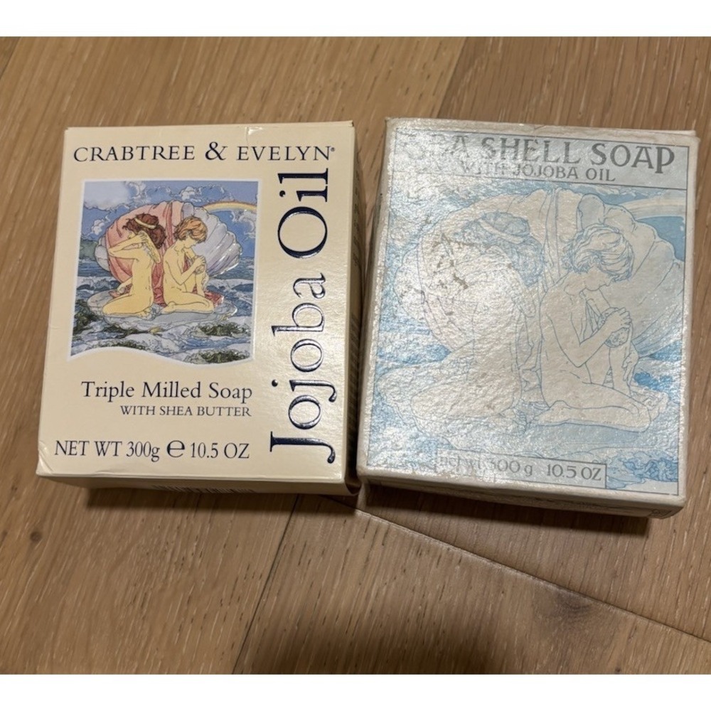 NEW SET OF 2 CRABTREE & EVELYN Jojoba Oil Triple Milled Soap Sea Shell 10.5 oz